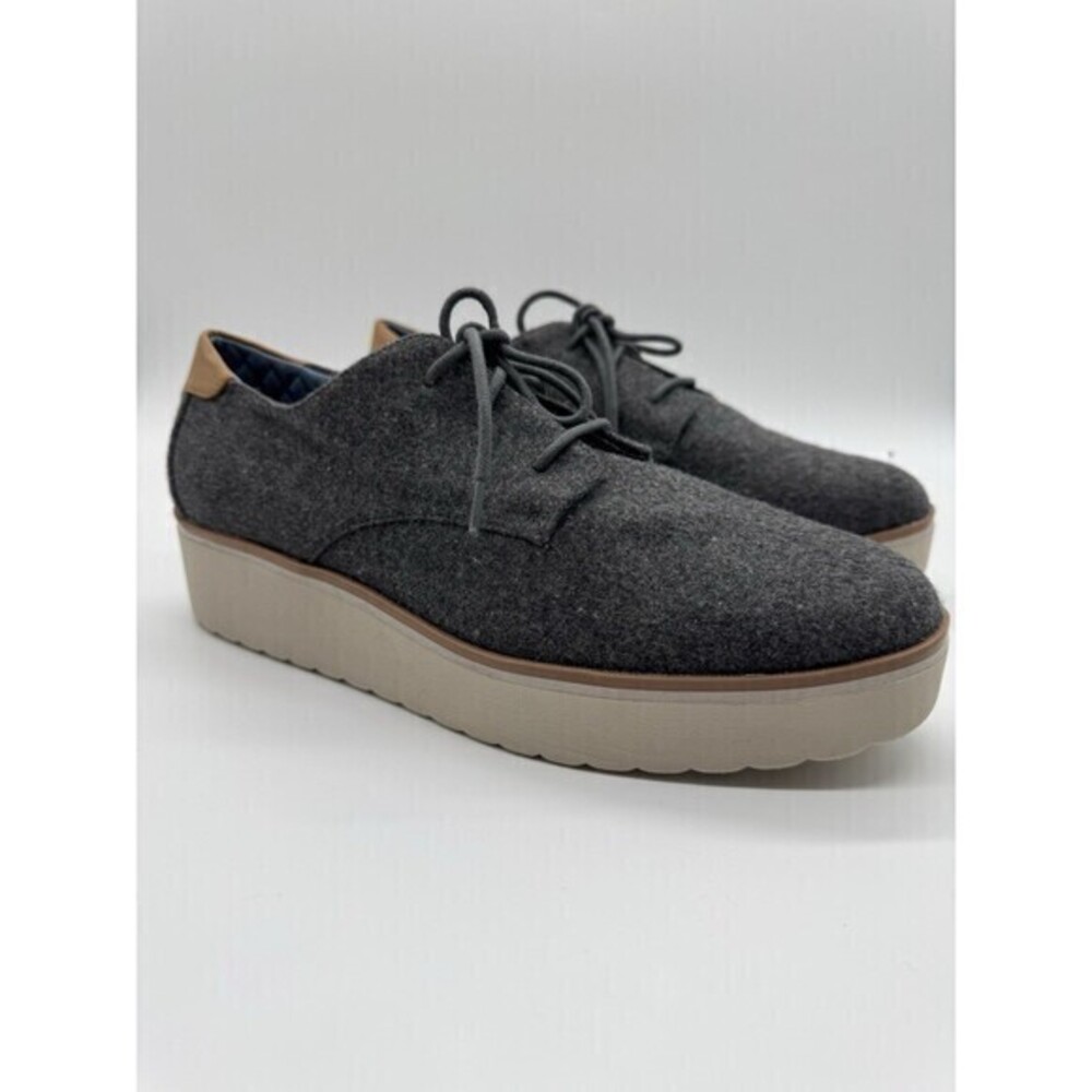 Dr. Scholl's Lillian Wedge Oxford Lace Up Round Toe Grey Womens Comfort Shoe 9.5